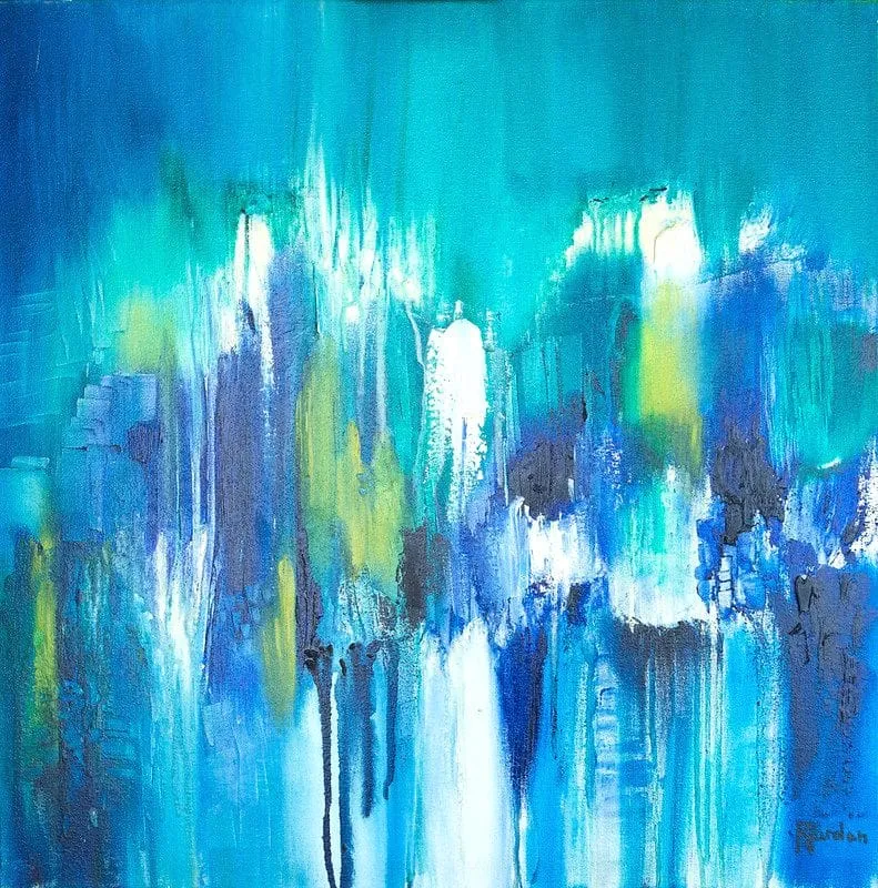 Tableau Abstrait Bleu 163 ” Ère glaciaire”