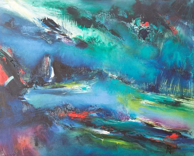 Tableau Abstrait Bleu 59 “Lac Paisible”