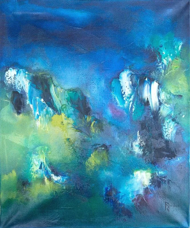 Tableau Abstrait Bleu 130 “Toundra”