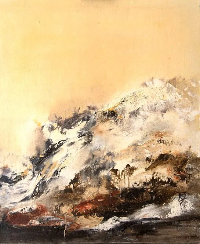 Tableau Abstrait Jaune 50 “Forêt Noire”