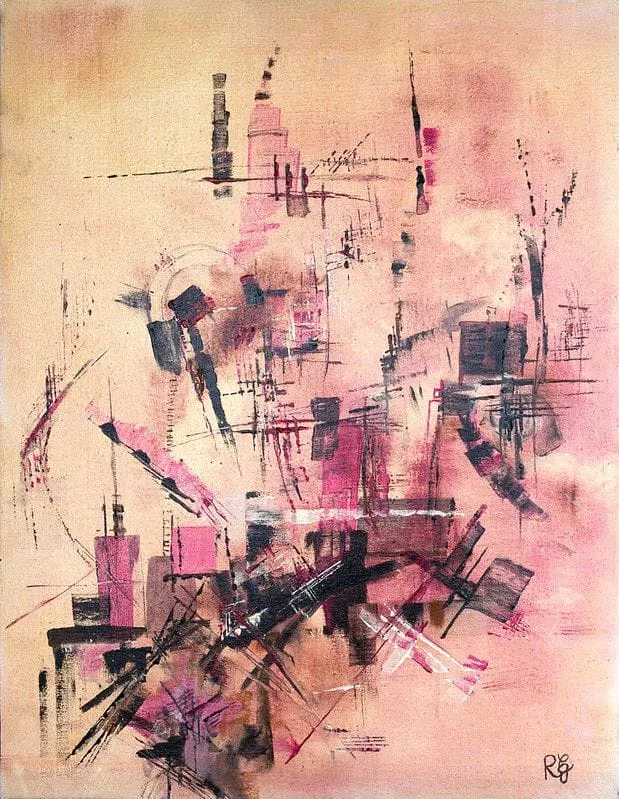 Tableau Abstrait Rose 175 “Résolution”