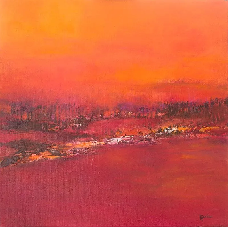 Tableau Abstrait Rouge 61 “Champ”