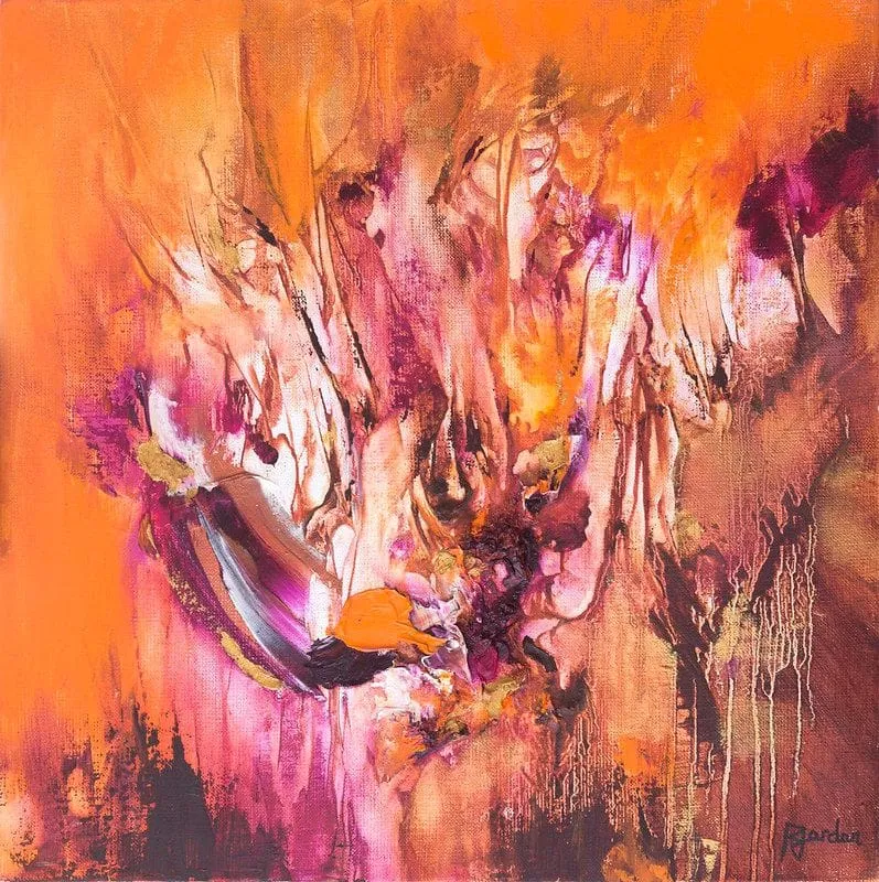 Tableau Abstrait Rouge 103 “Chrysalide”