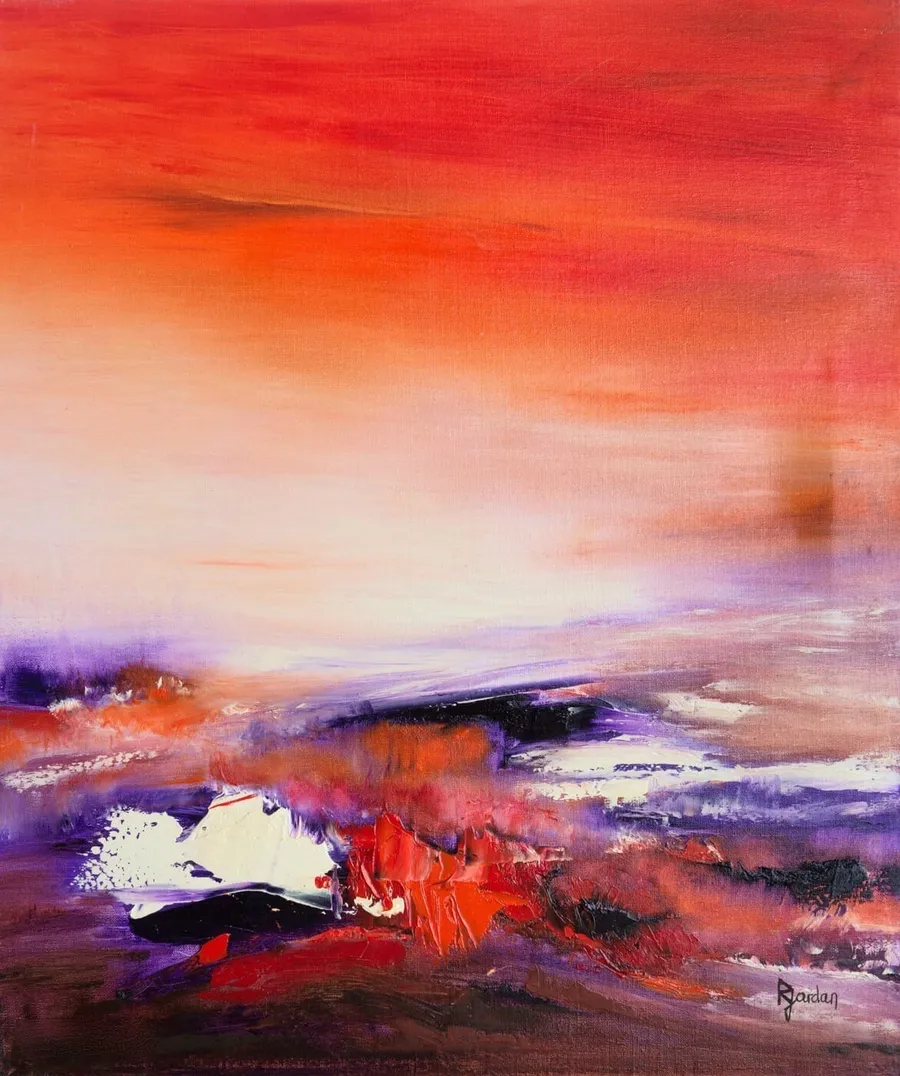 Tableau Abstrait Rouge 228 “Passiflore”