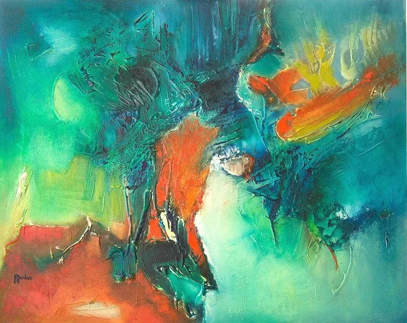 Tableau Abstrait Vert 31 “Destinée”