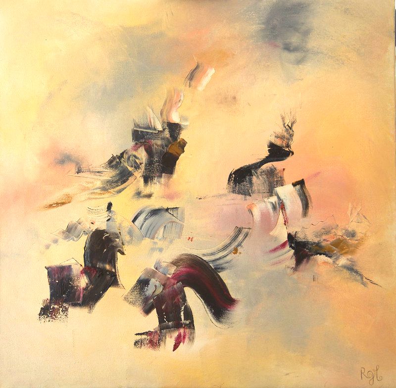 Pintura Abstracta Amarillo 16 “Danse Celeste”