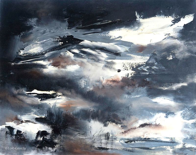 Cuadro Abstracto Negro 217 "Mont Blanc"