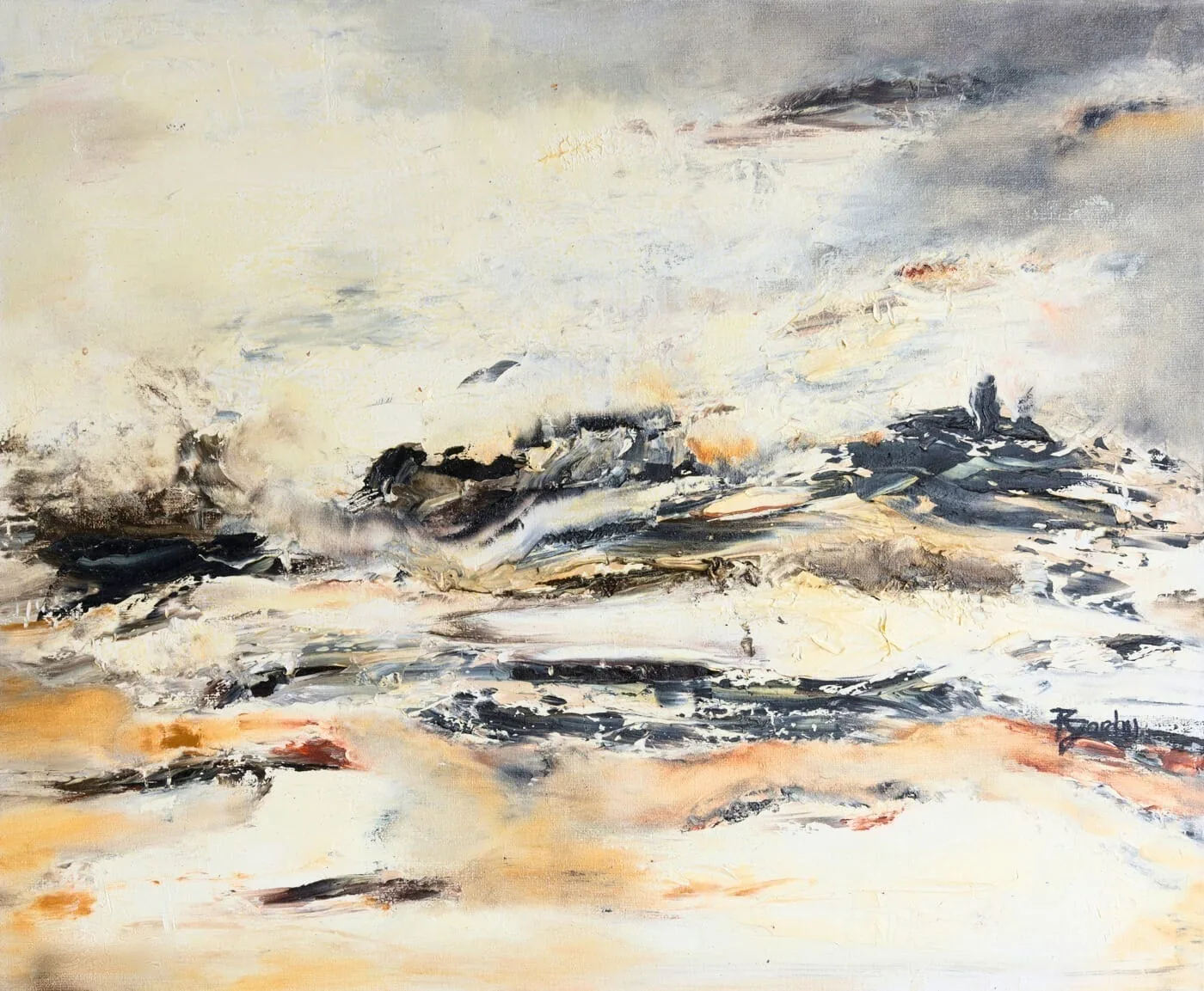 Tableau Abstrait Noir 232 “Pyrénées”