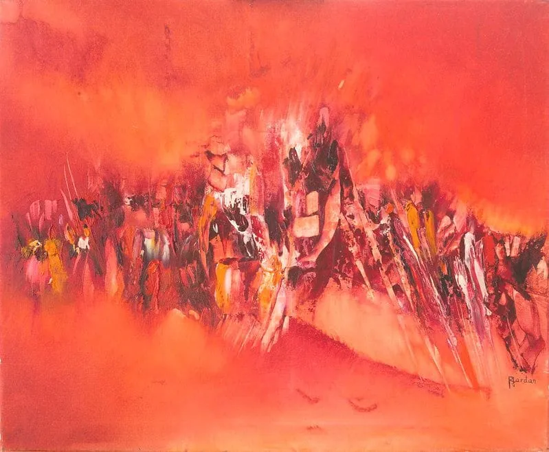 Tableau Abstrait Rouge 69 “Challenge”