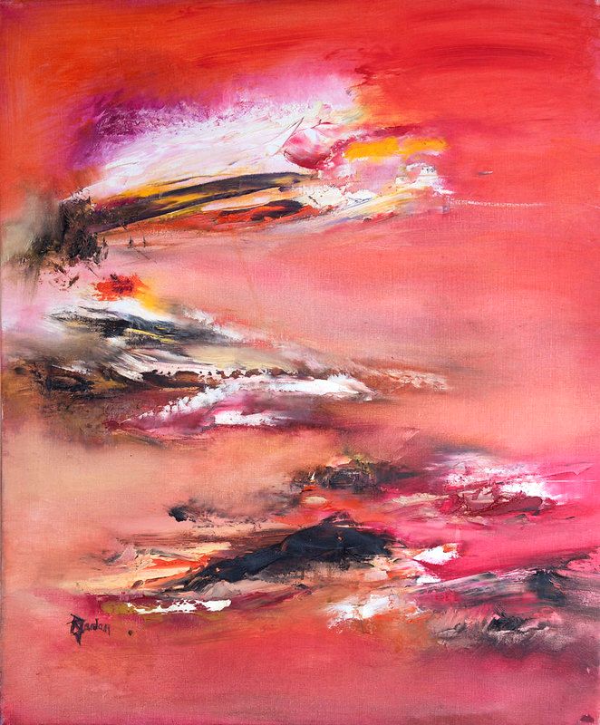 Cuadro Abstracto Rojo 152 “Pays Du Soleil Levant”