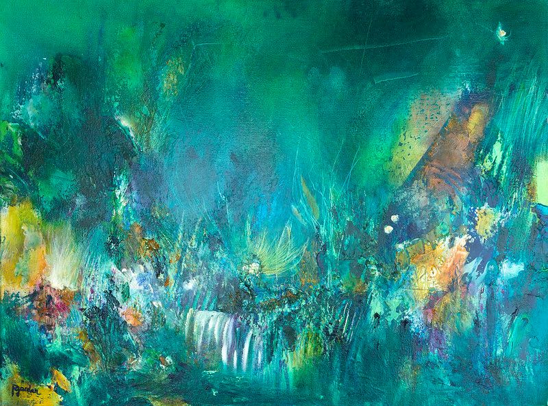 Cuadro Abstracto Verde 145 “Fleur de Lumière”