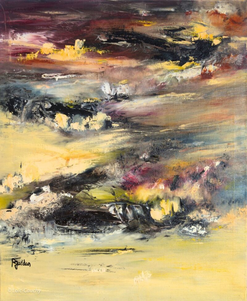 Tableau Abstrait Jaune 235