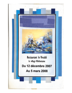 Affiche officielle de l’exposition d’art abstrait de Régine Gardan : une invitation à découvrir ses tableaux abstraits uniques, mêlant peinture abstraite moderne, toiles colorées vibrantes et expression artistique profonde. L’exposition révèle une série de toiles abstraites faites main, riches en émotions, en formes et en couleurs.