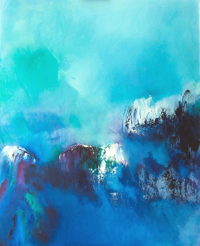 tableau abstrait bleu baie des anges