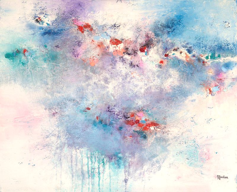 tableau abstrait bleu purete