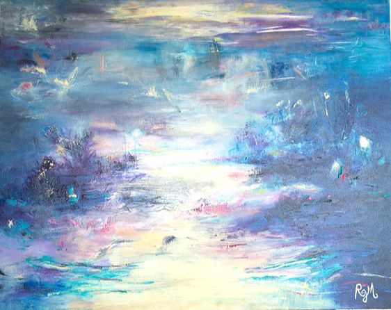 tableau abstrait bleu renaissance