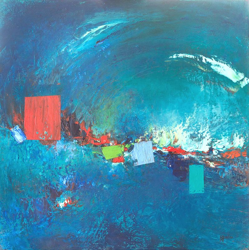 tableau abstrait bleu torrent de mysteres