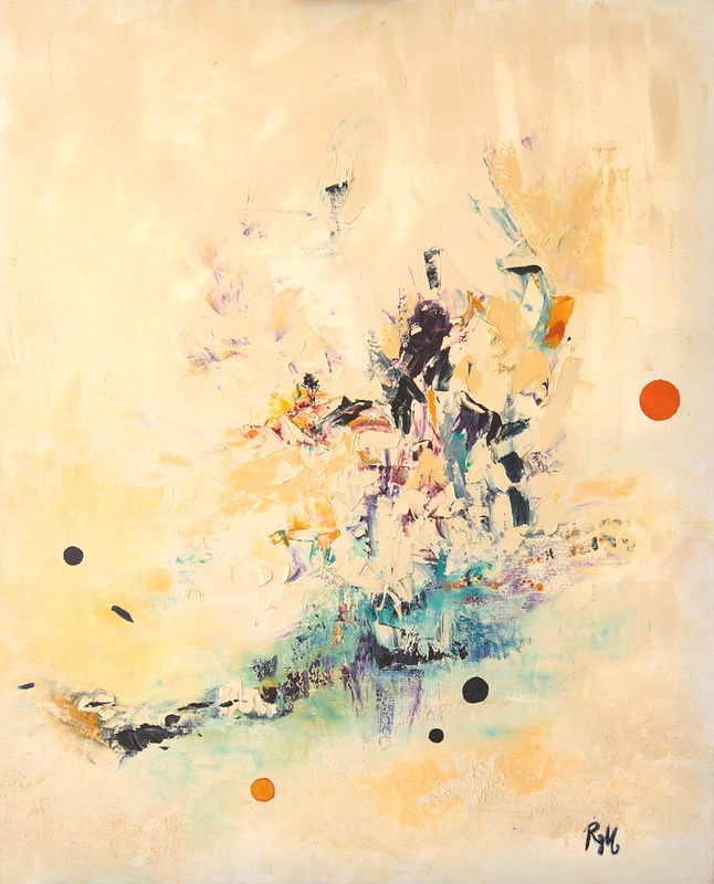 tableau abstrait jaune colombe