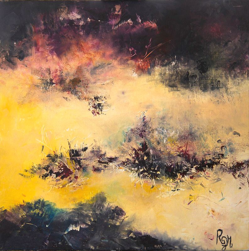 tableau abstrait jaune el dorado