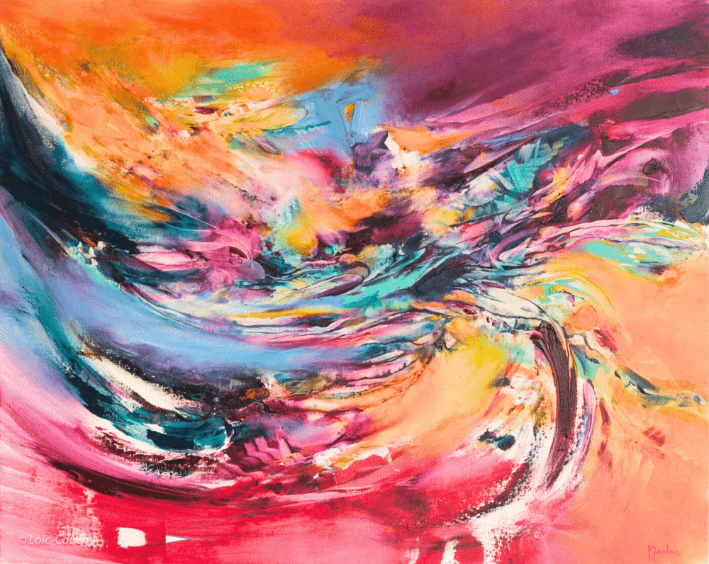 tableau abstrait multicolore creativite