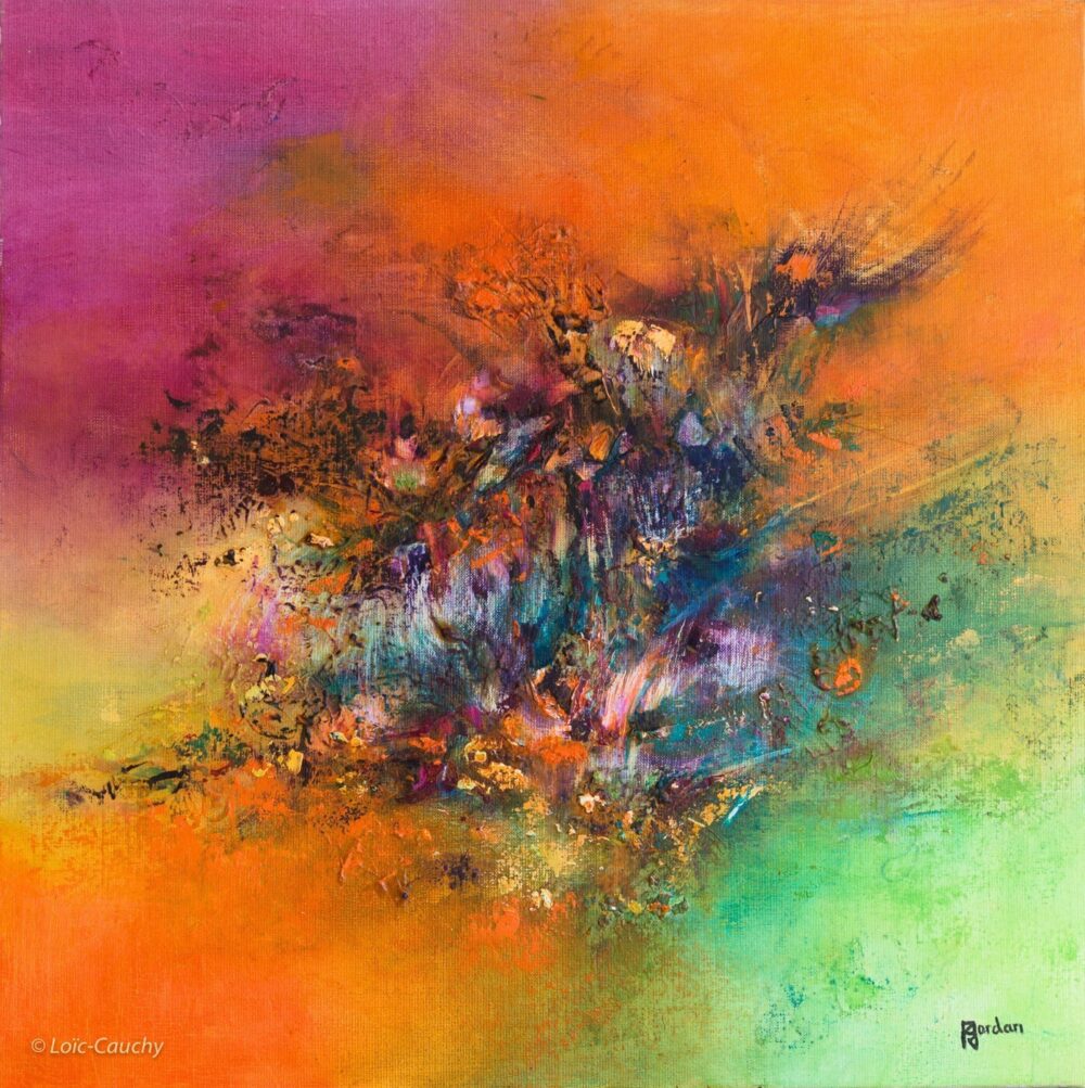 tableau abstrait multicolore ecosysteme