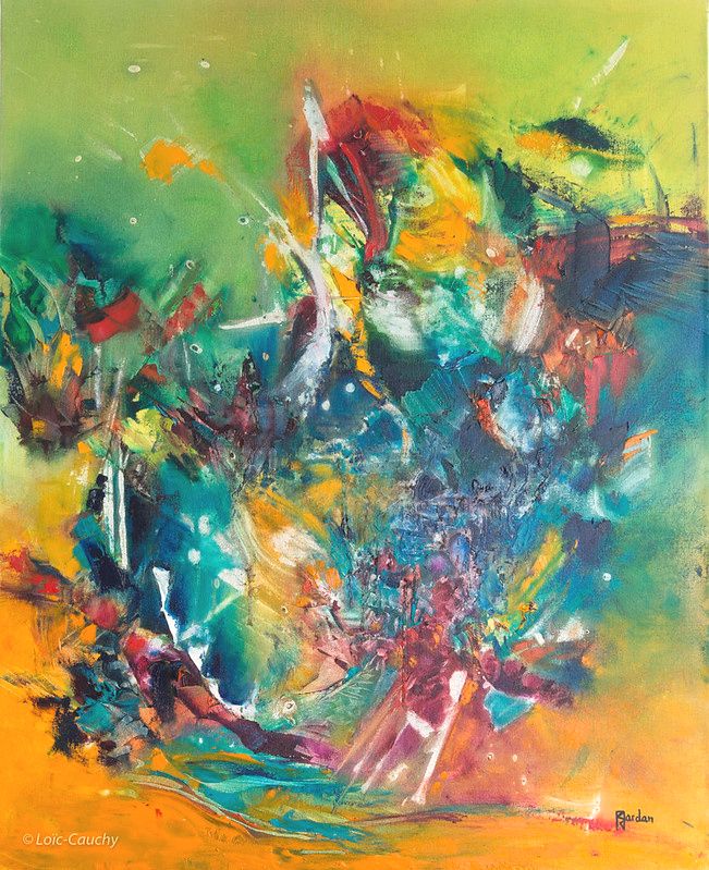 tableau abstrait multicolore feu d artifice