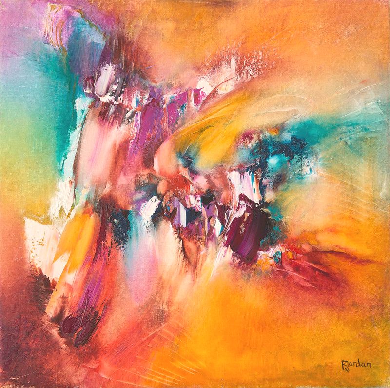 tableau abstrait multicolore phenix