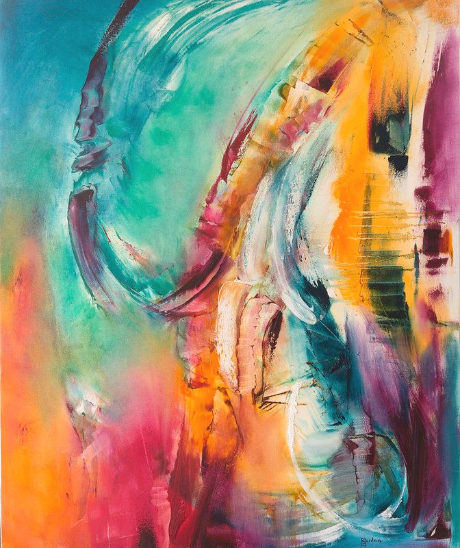 tableau abstrait multicolore reve idyllique