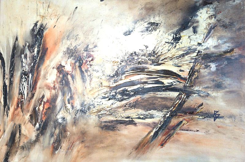 tableau abstrait noir et blanc distorsion