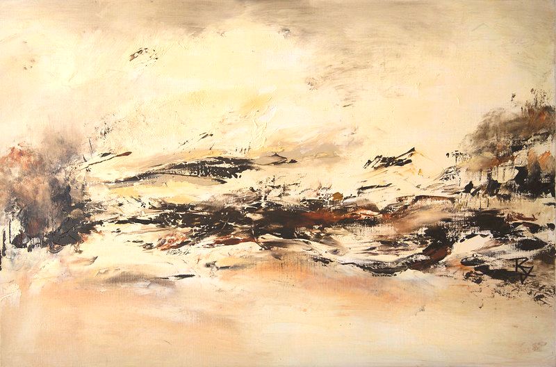 tableau abstrait noir et blanc hiver eternel