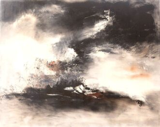 tableau abstrait noir et blanc ombre portee