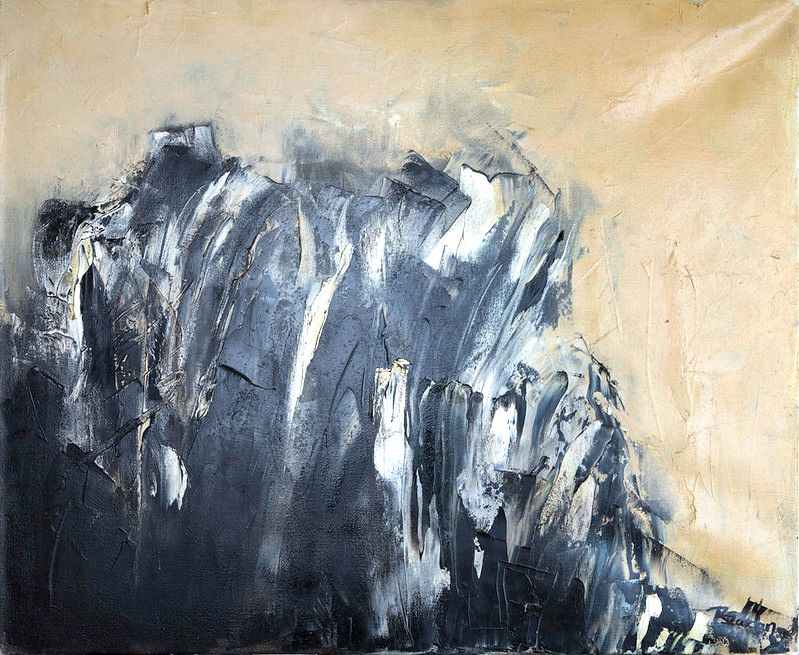 tableau abstrait noir et blanc onyx