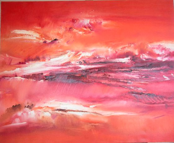 tableau abstrait rouge cardinal rouge