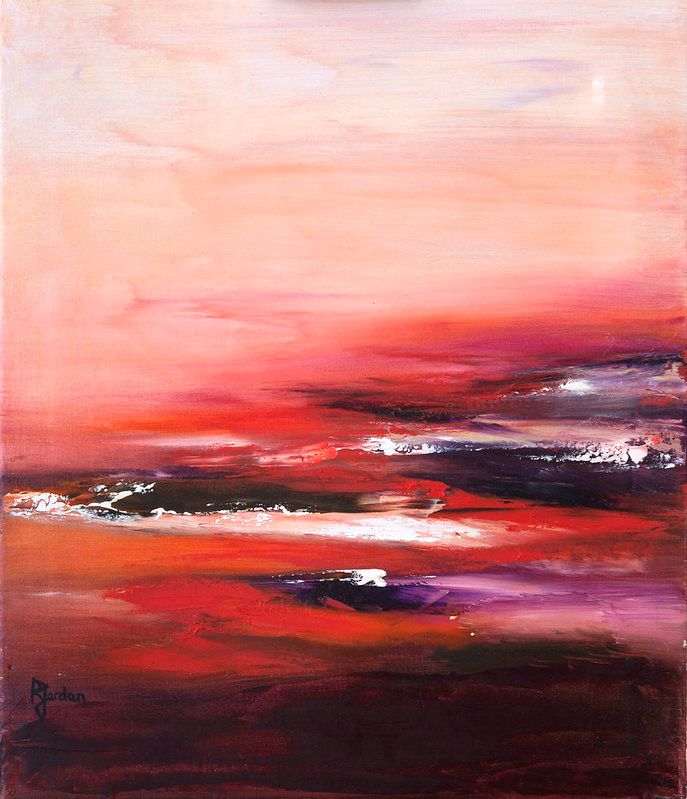 tableau abstrait rouge stabilite irreel